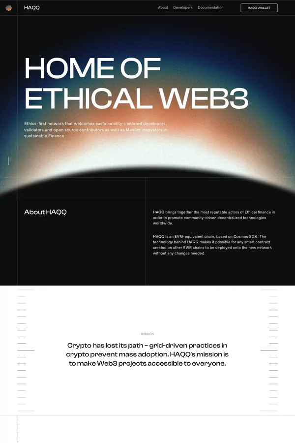 HAQQ | Home of ethical web3 - website design inspiration