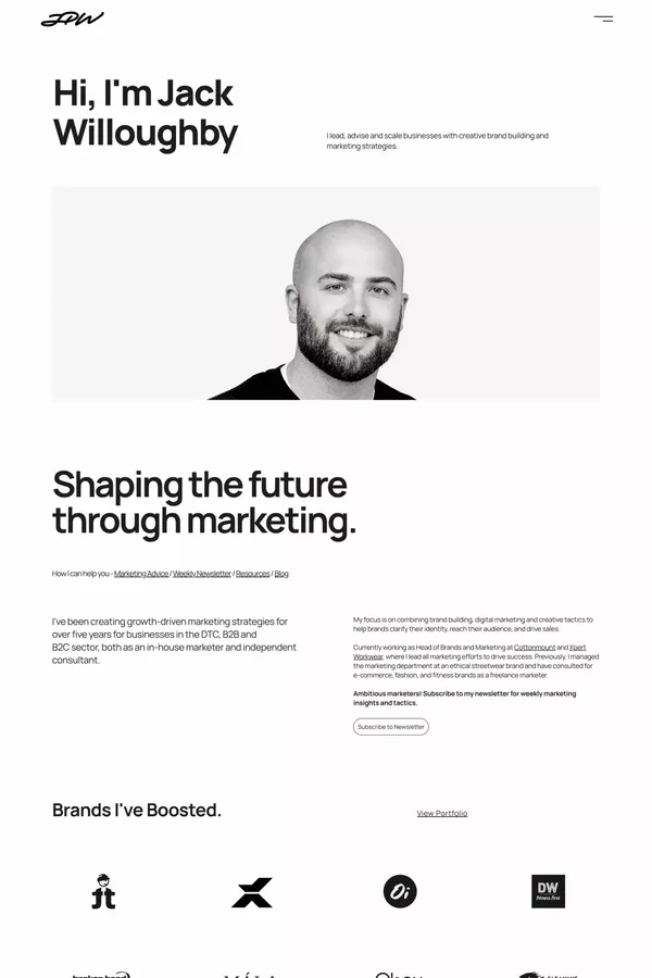 Jack Willoughby | Brand Building and Marketing Strategy - Portfolio design inspiration