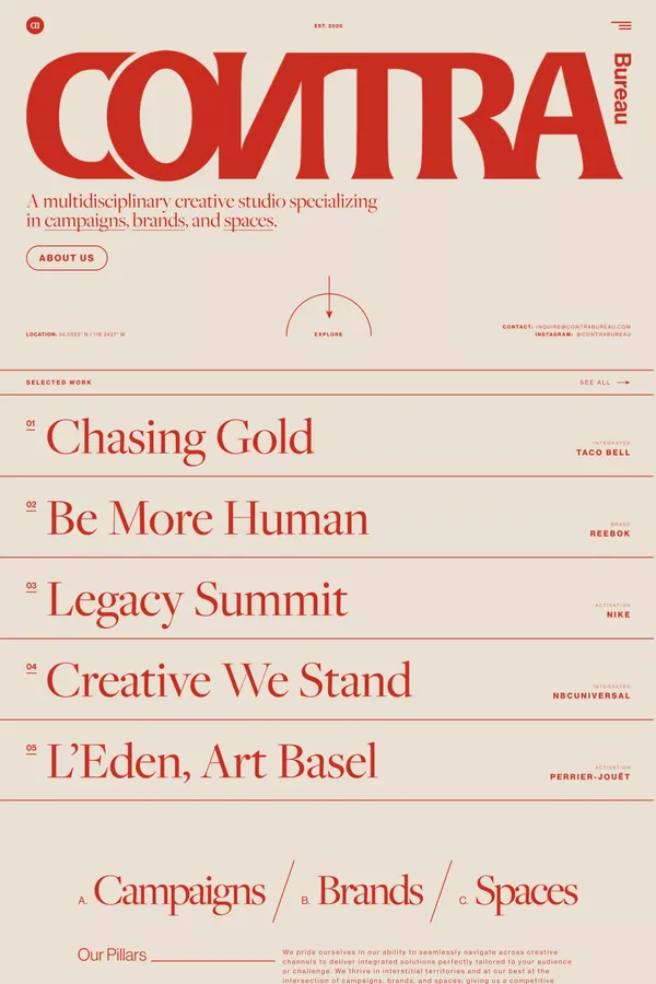 ContraBureau - Portfolio design inspiration