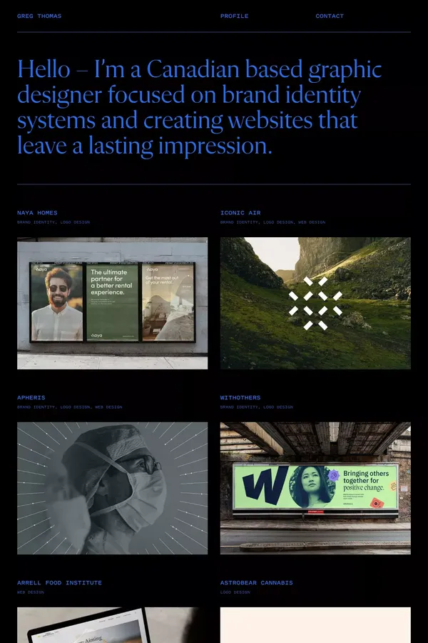 Greg Thomas – Portfolio - Portfolio design inspiration