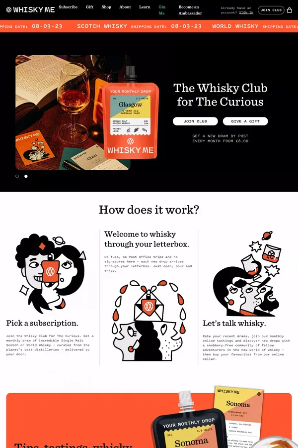 Whisky Me Whisky Club - Monthly Whisky Subscription– Whisky-Me - Landing design inspiration