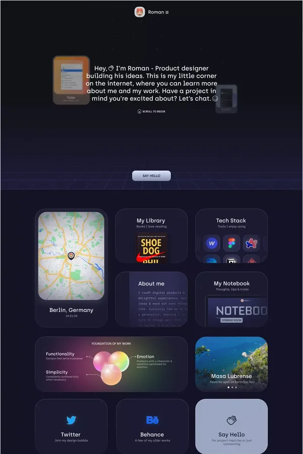 Roman Tesliuk - Portfolio design inspiration