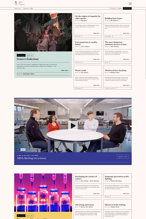 Works in Progress - Blog design inspiration