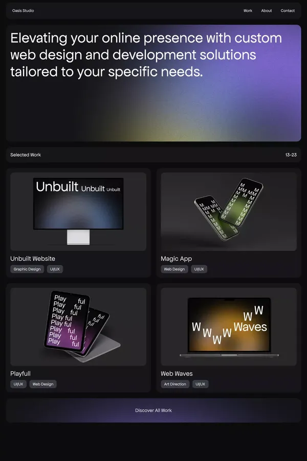 Oasis Studio – Webflow HTML website template - Template design inspiration