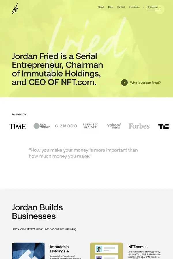Jordan Fried | Home - website design inspiration