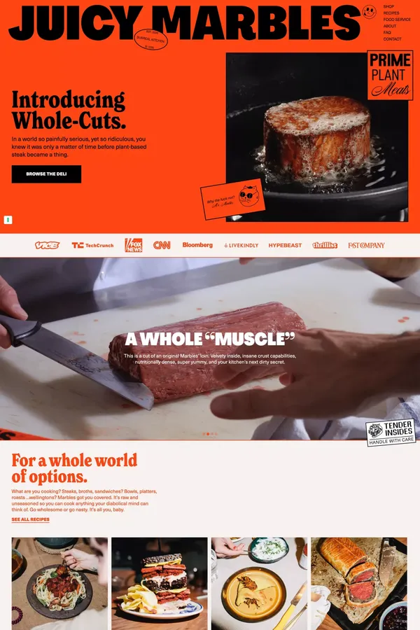 Juicy Marbles™ Fancy Plant Meat - Ecommerce design inspiration