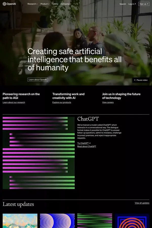 OpenAI - Landing design inspiration