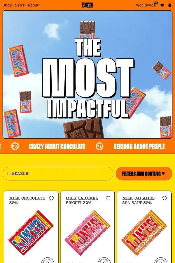 Tinloof - Tony's Chocolonely - website design inspiration