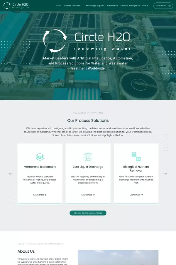 Water and Wastewater Treatment - Wastewater Recycle and Reuse - Process Design and Plant Automation Solutions - Landing design inspiration