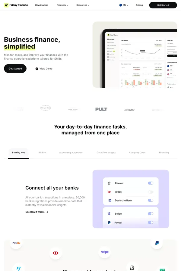 Friday Finance - Business finance, simplified - Landing design inspiration