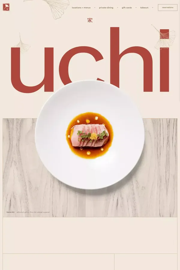 Uchi - Elevated Japanese Cuisine from Chef Tyson Cole - website design inspiration