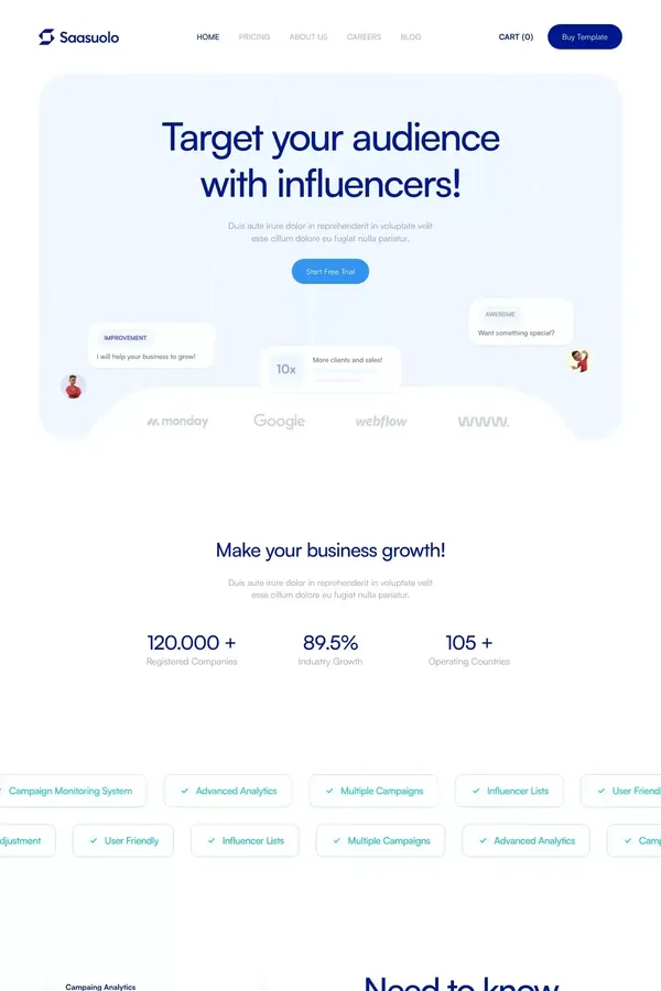 Saasuolo -  Webflow Ecommerce Website Template - Template design inspiration