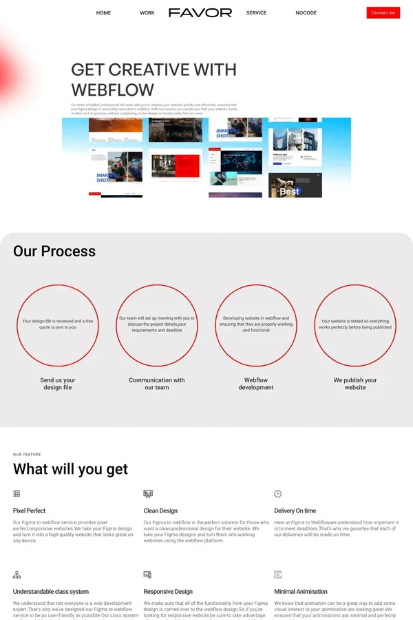 Favor -figma to webflow service , pay as go service