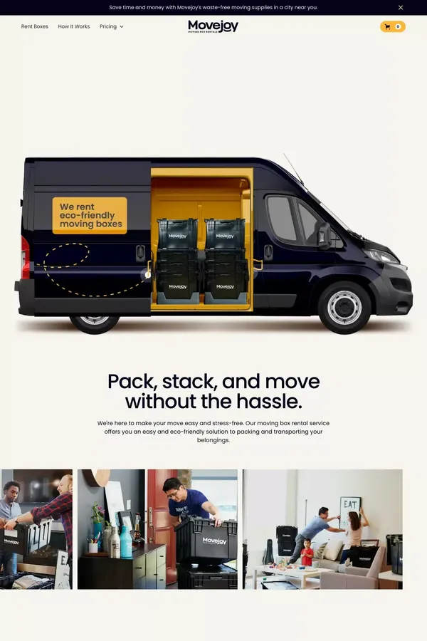 Movejoy | Rent Moving Boxes in Tampa & St. Pete and save money! - Landing design inspiration
