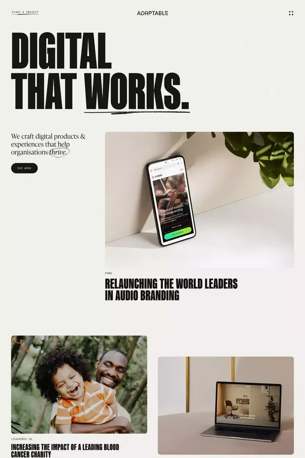 Digital Product Studio Birmingham | Adaptable - Portfolio design inspiration