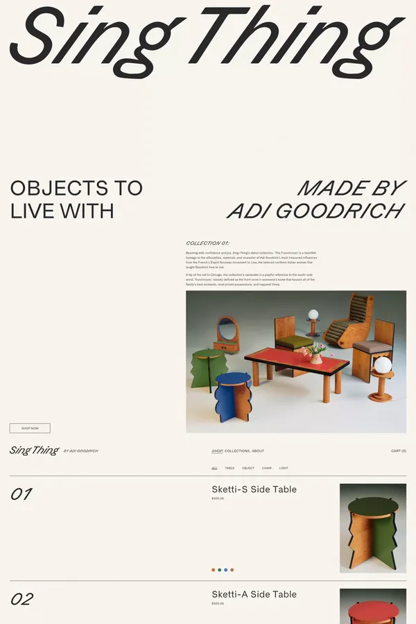 Sing Thing - Ecommerce design inspiration