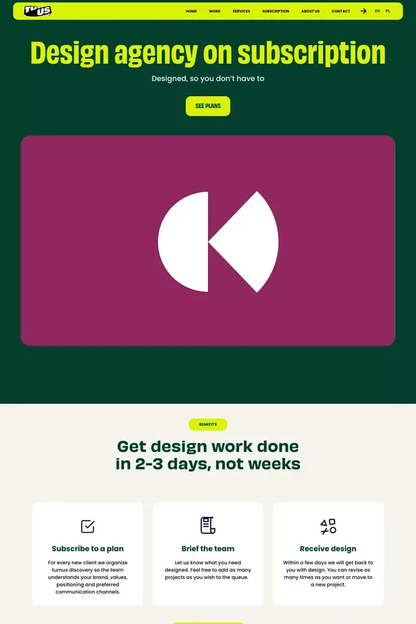 TurnUs - Subscription - Portfolio design inspiration