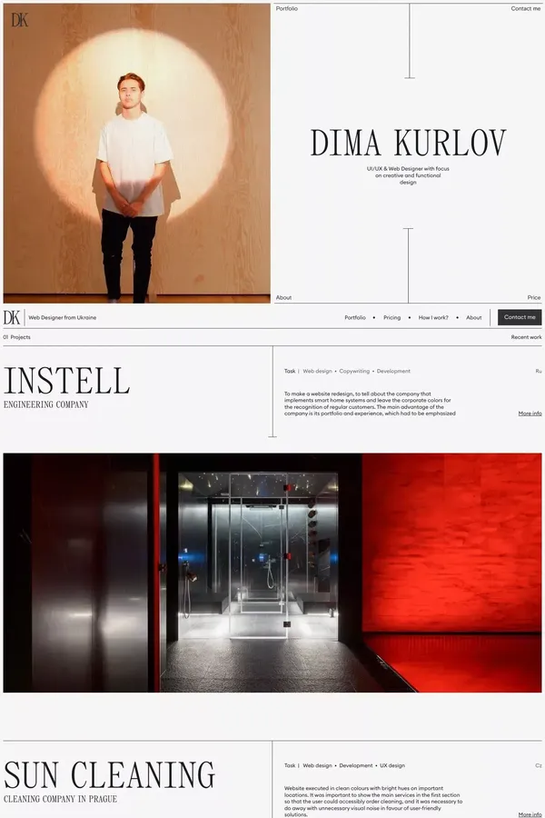 Web Designer Prague | Dima Kurlov - Portfolio design inspiration