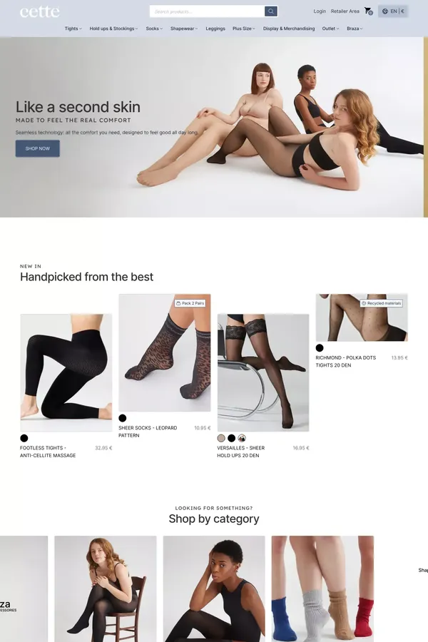 Cette - Premium Belgian Legwear & Shapewear, also Size Plus. - Ecommerce design inspiration