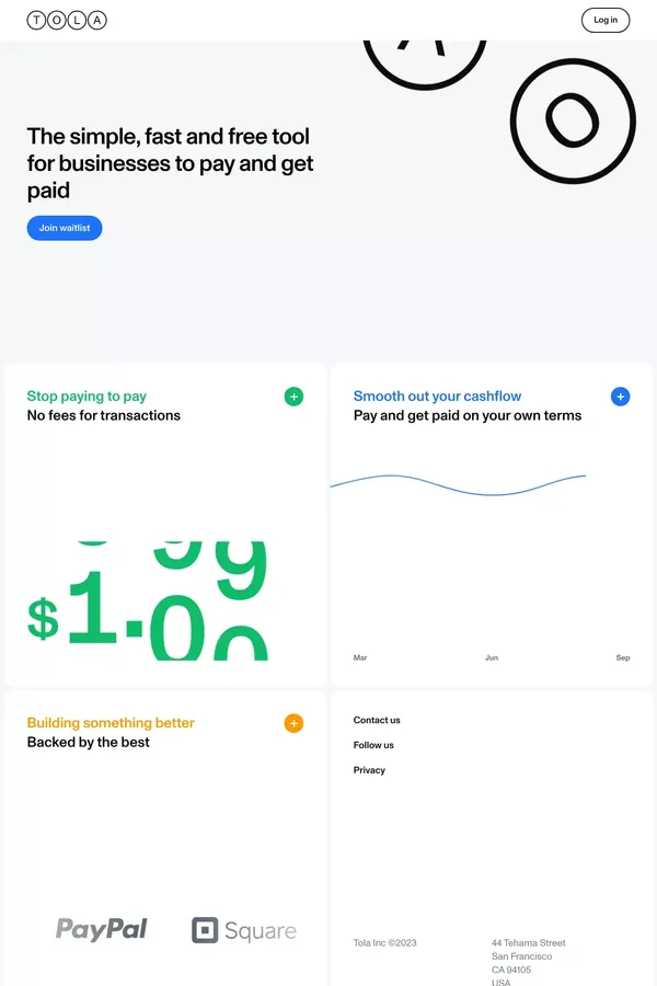Tola - Easiest way for Businesses to Pay & Get Paid - website design inspiration