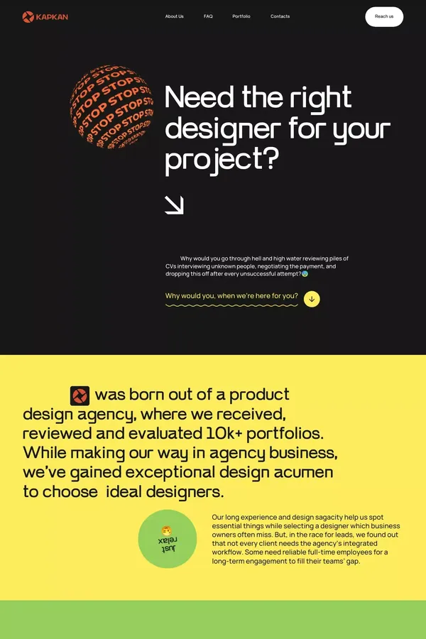 Kapkan.Agency — Need the right designer for your project? - website design inspiration