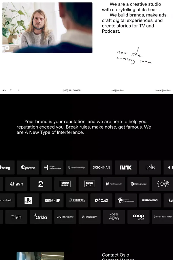 ANTI – New site coming soon - Portfolio design inspiration
