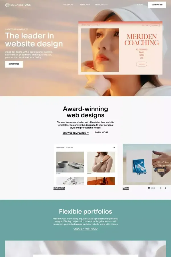 Website Design – The Leader in Website Design – Squarespace - Landing design inspiration
