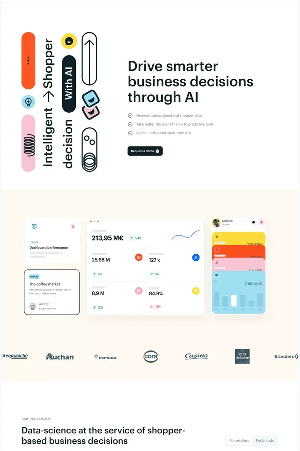 Drive smarter business decisions through AI - In The Memory - website design inspiration