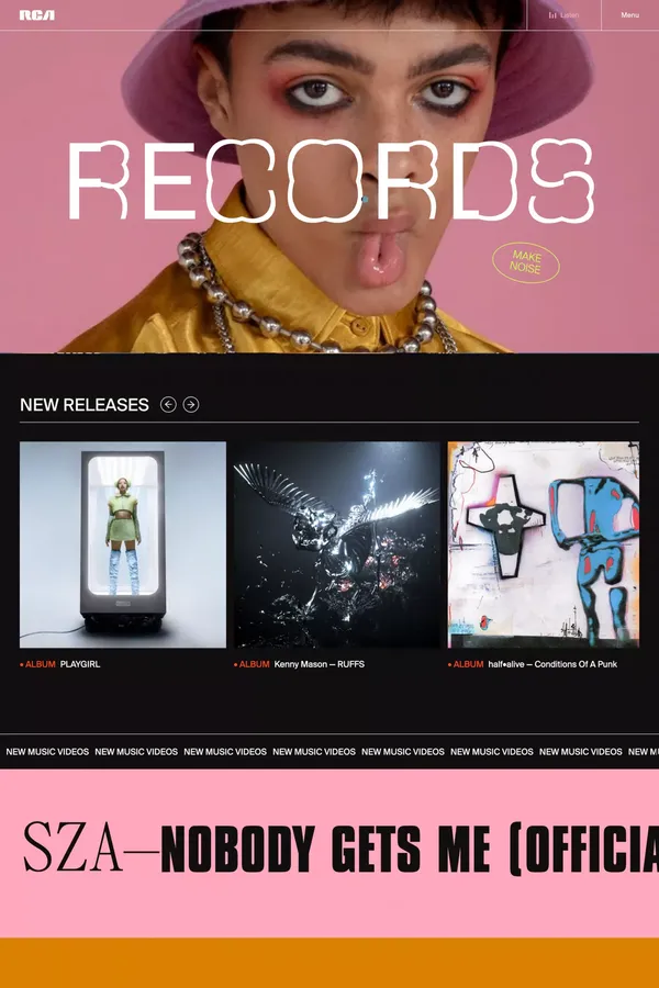 Home - RCA Records - Portfolio design inspiration