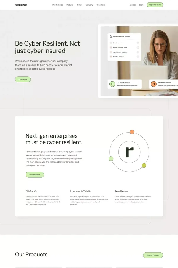 Resilience - Landing design inspiration