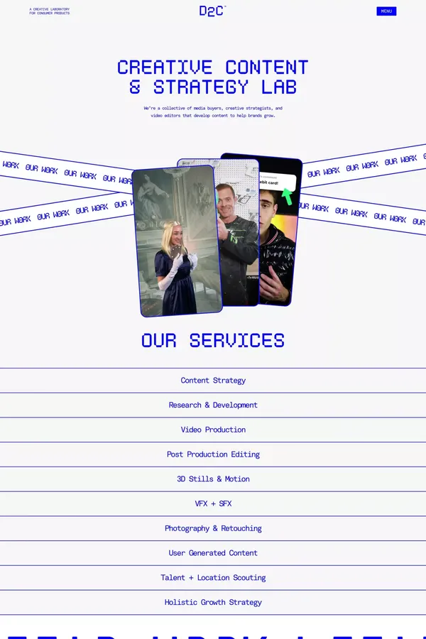 Direct 2 Content | Creative Content & Strategy Lab - Portfolio design inspiration