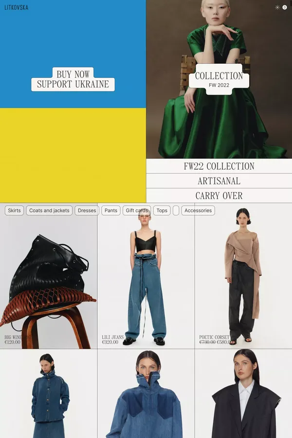 Litkovska - Ecommerce design inspiration