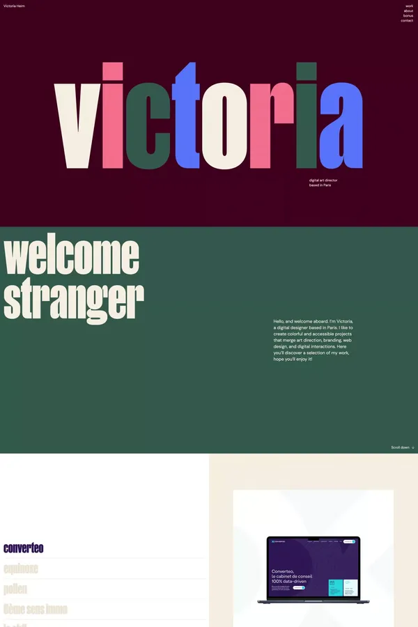 Victoria - Home - Portfolio design inspiration