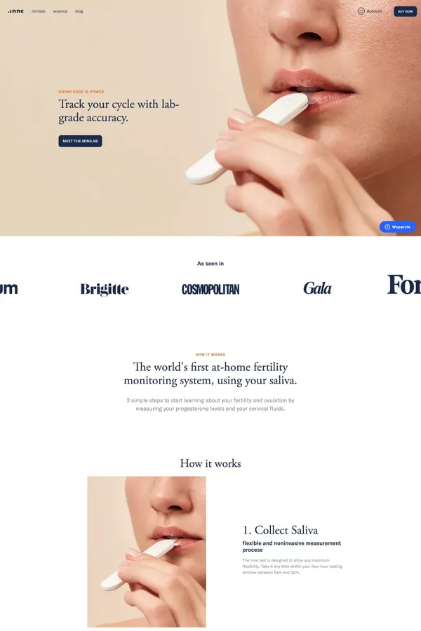 inne | Cycle- & Ovulation Tracker | Progesterone Saliva-Test - Landing design inspiration