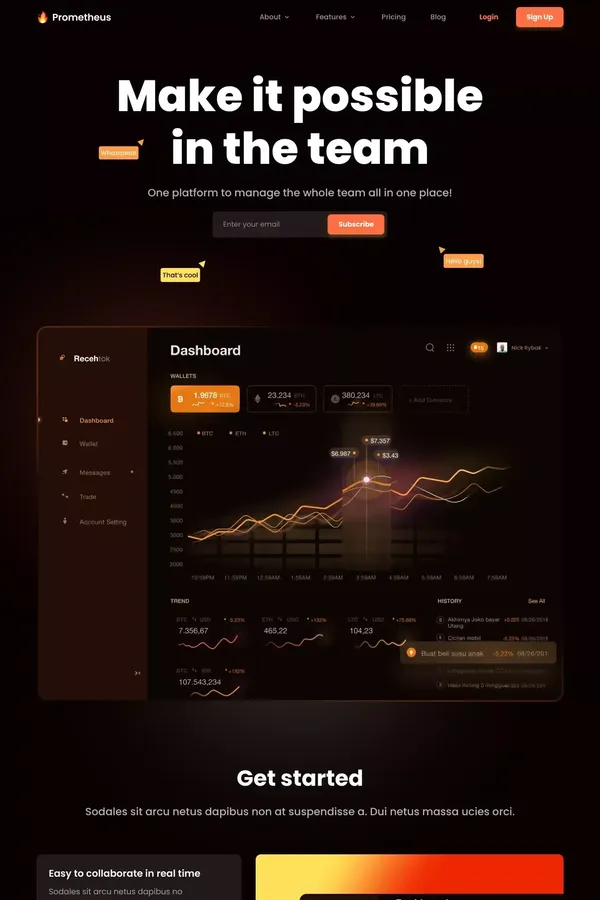 Landing Page 1 - Prometheus - Webflow HTML website template - Template design inspiration