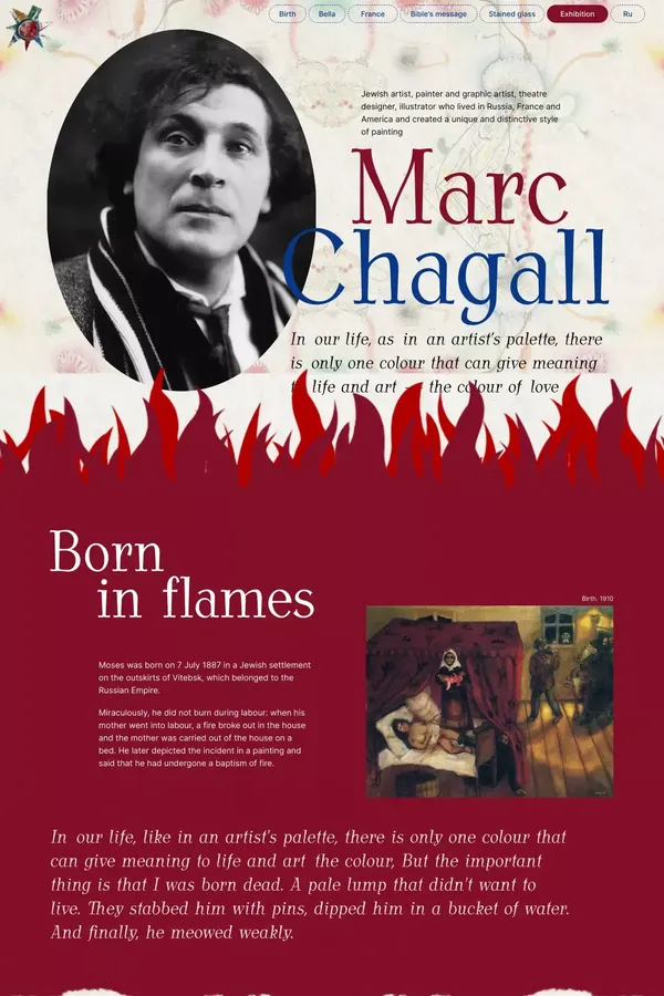 Marc Chagall - website design inspiration