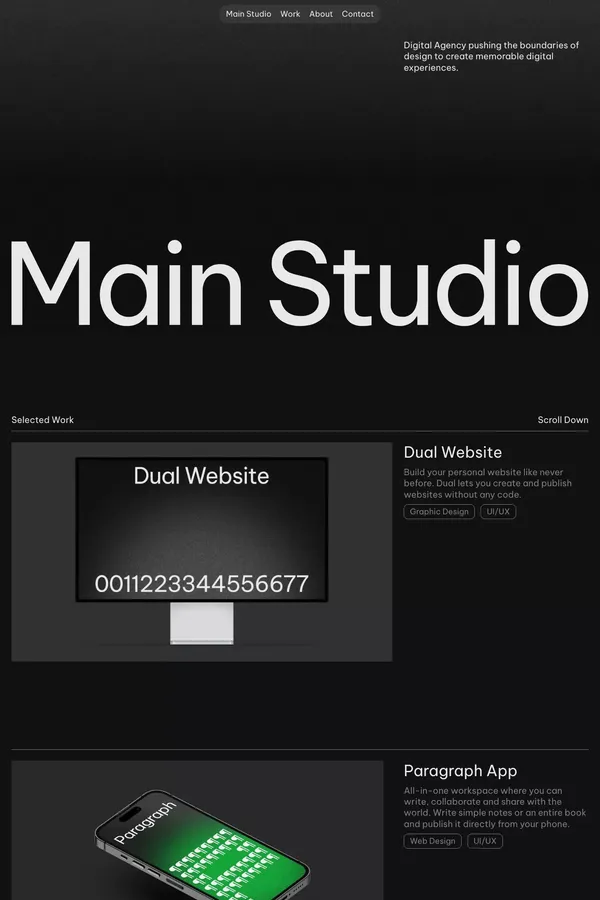 Main Studio – Webflow HTML website template - Portfolio design inspiration
