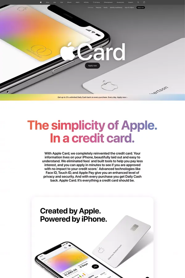 Apple Card - Apple - Landing design inspiration