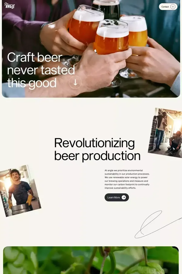 Angle Brewery | High-Quality Brews for Beer Lovers - Landing design inspiration