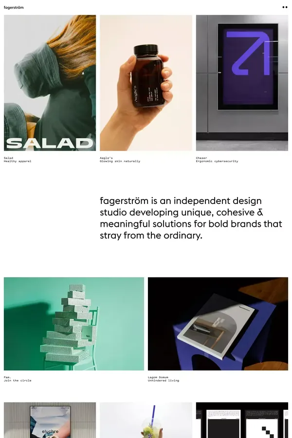 Design & Branding Studio - fagerström - Portfolio design inspiration