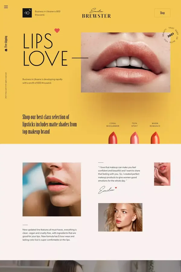 LIPS LOVE - Landing design inspiration