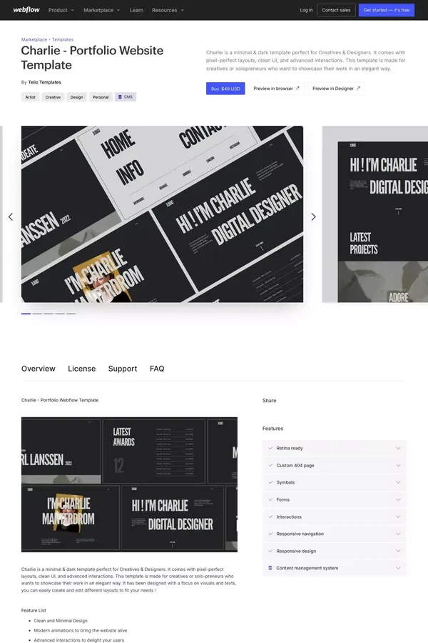 Charlie - Portfolio HTML5 Responsive Website Template - Template design inspiration