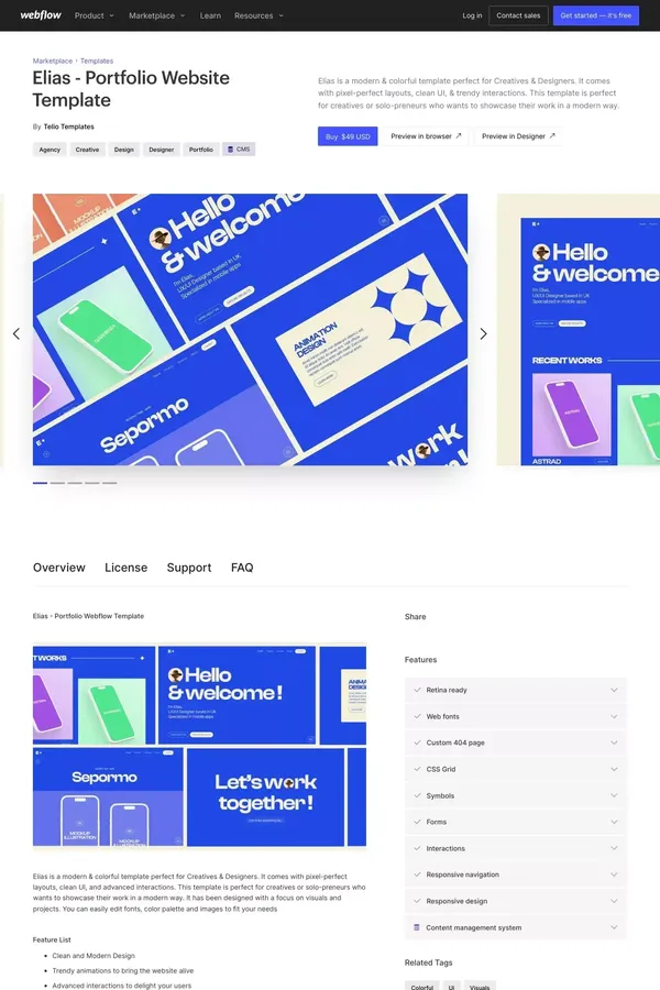 Elias - Portfolio HTML5 Responsive Website Template - Template design inspiration