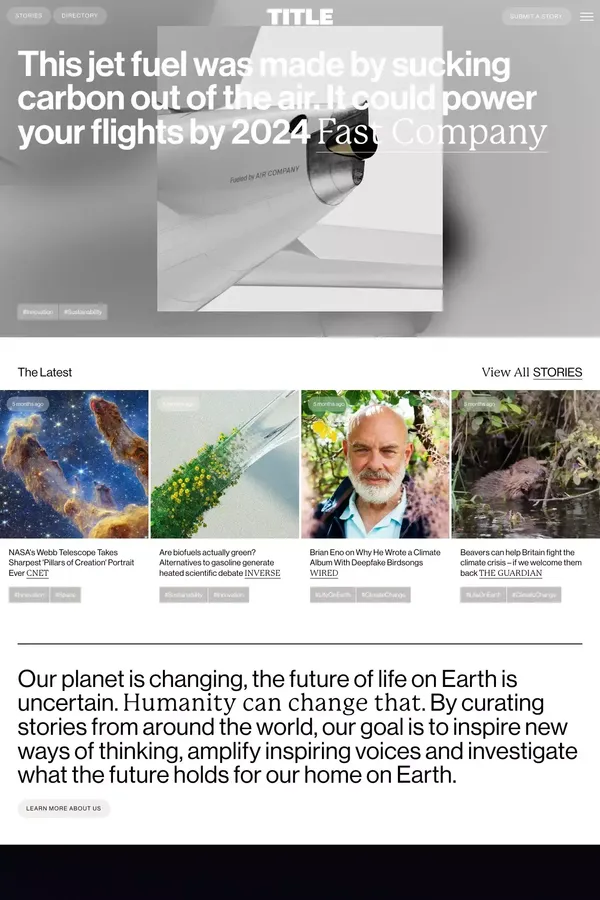 Title Pages | The Investigative Topics on Life on Earth ð - Blog design inspiration