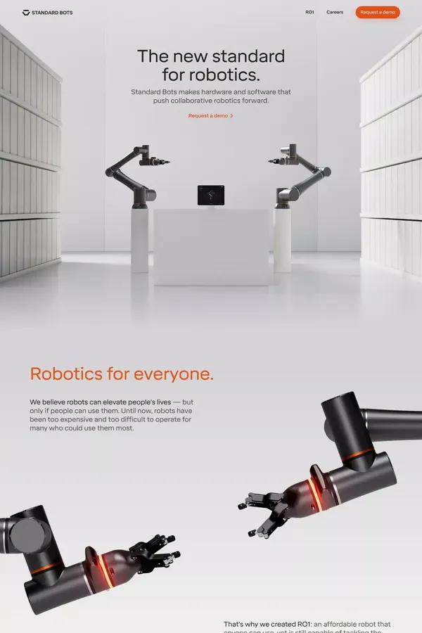 Standard Bots - Landing design inspiration