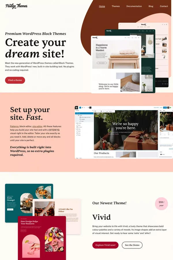 Premium WordPress Block Themes - Nudge Themes