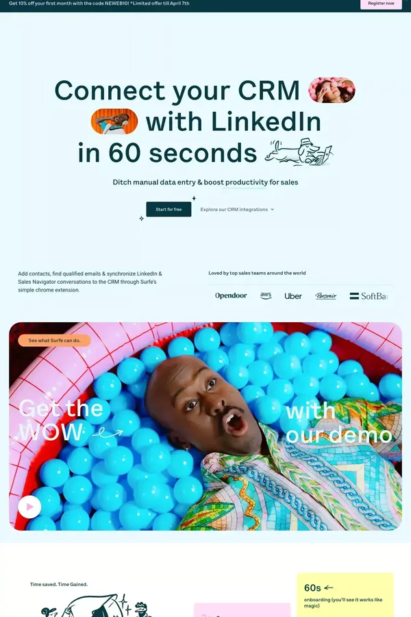 SURFE - Connect your CRM with LinkedIn in 60 seconds - Other design inspiration