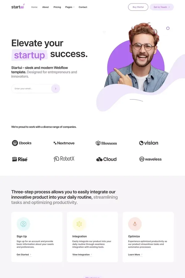 Startui - Webflow Ecommerce website template - Template design inspiration