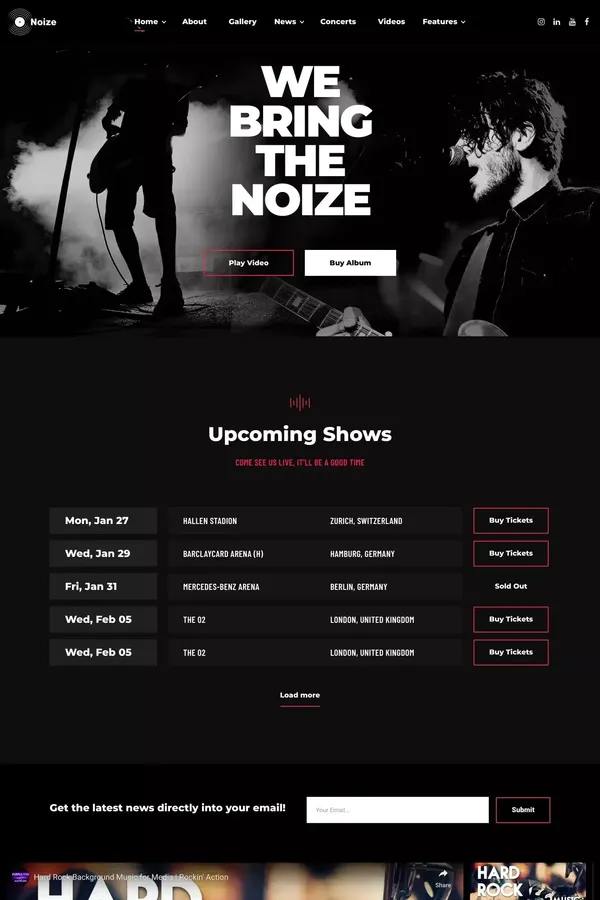 Noize 128 - Webflow HTML website template