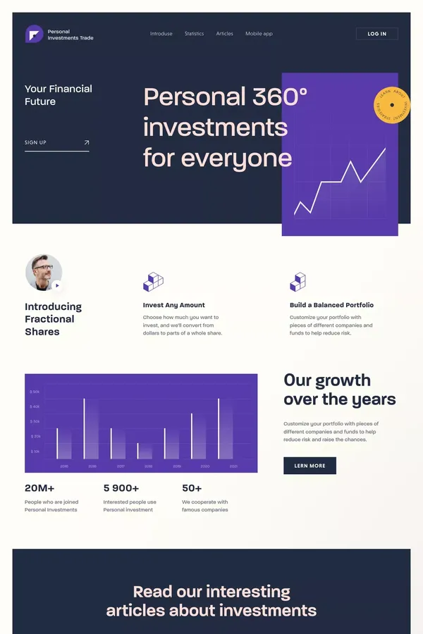 Go Trade - Landing design inspiration